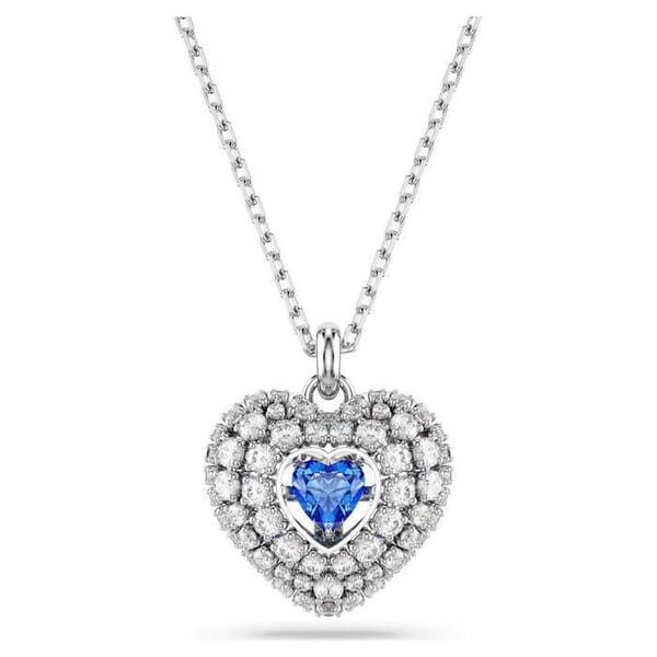 Swarovski smykke Idyllia pendant Heart, Blue, Rhodium plated - 5680403